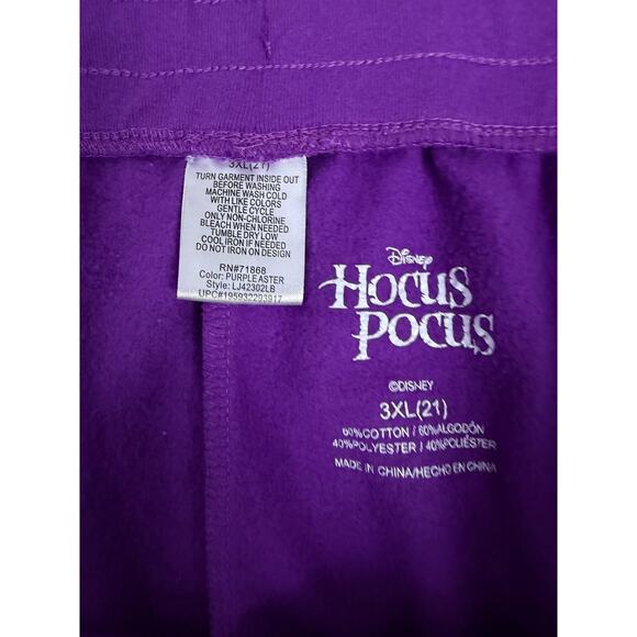Disney Hocus Pocus Pants Womens 3XL Purple Joggers Sweatpants Sanderson Sisters - Picture 9 of 13